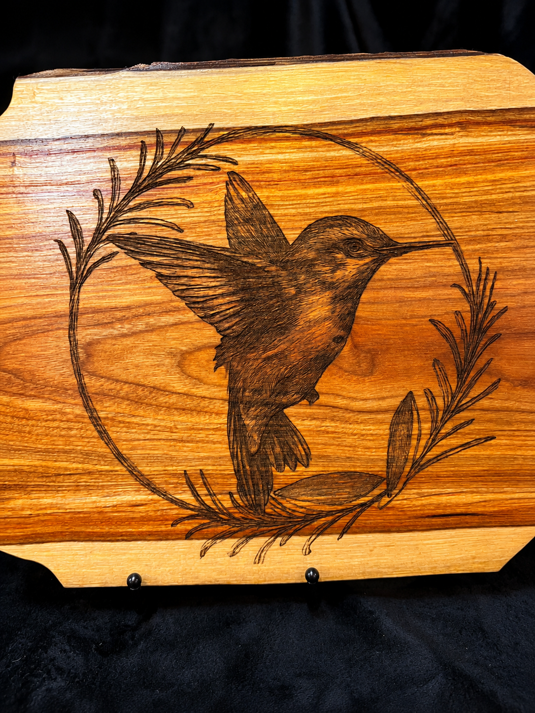The Hummingbird Garden — One-of-a-Kind Canarywood Serving Board