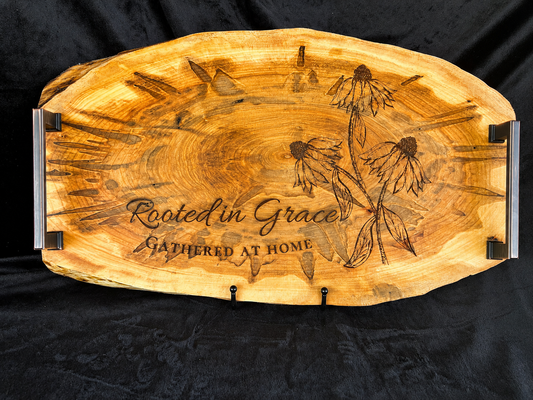 Rooted in Grace – Handcrafted Live Edge Artisan Maple Serving Tray