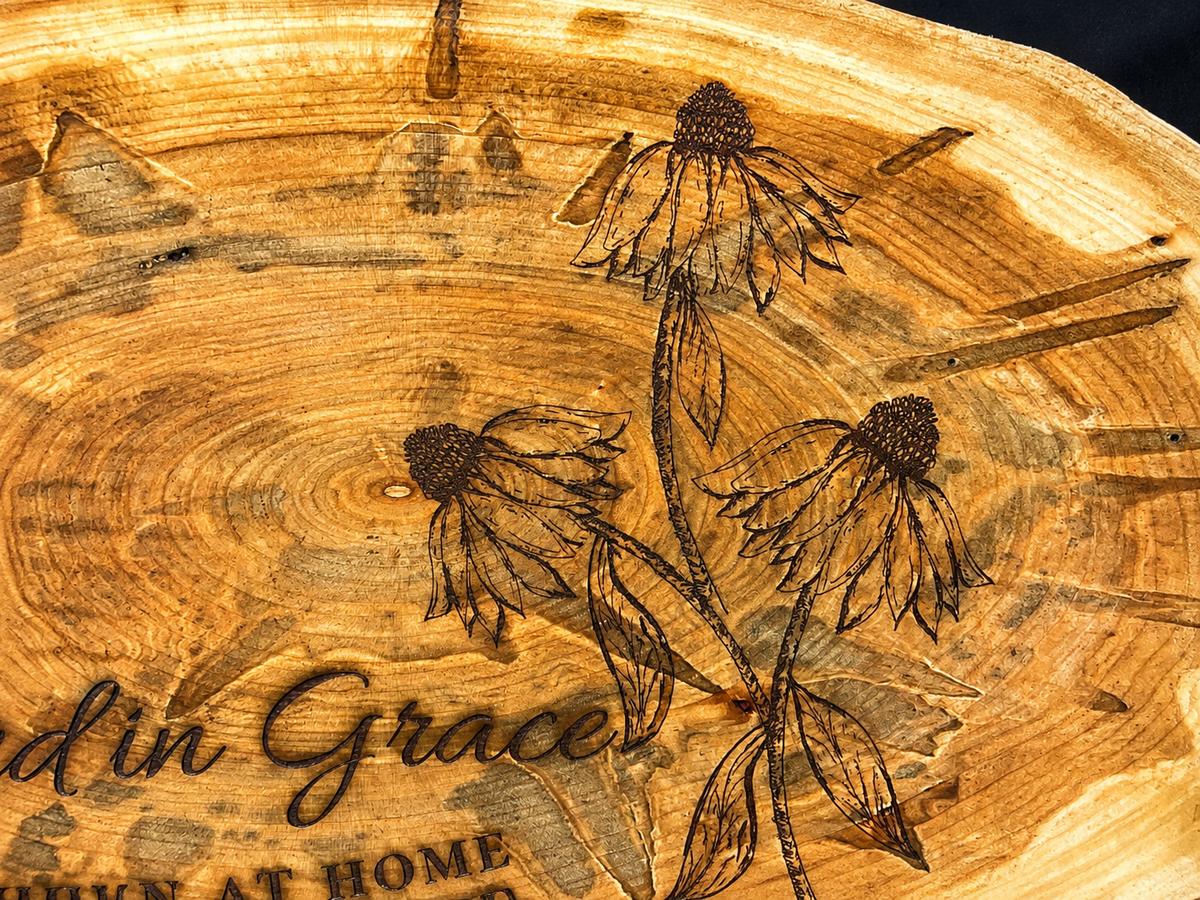 Rooted in Grace – Handcrafted Live Edge Artisan Maple Serving Tray