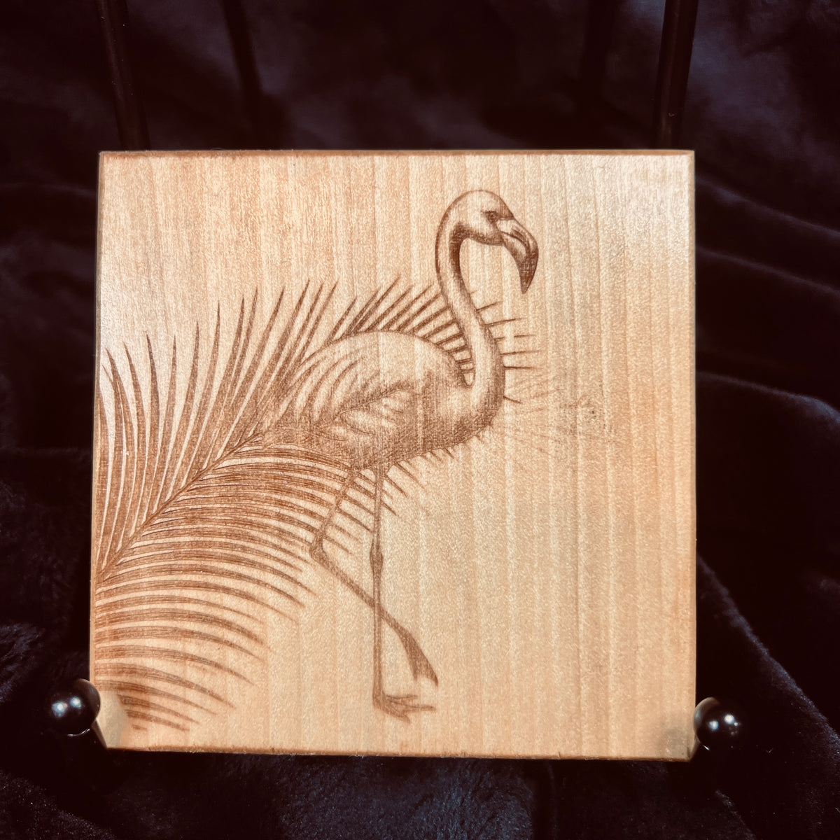 Engraved Bird Coaster Set | Handcrafted Poplar Wood – Set of 4