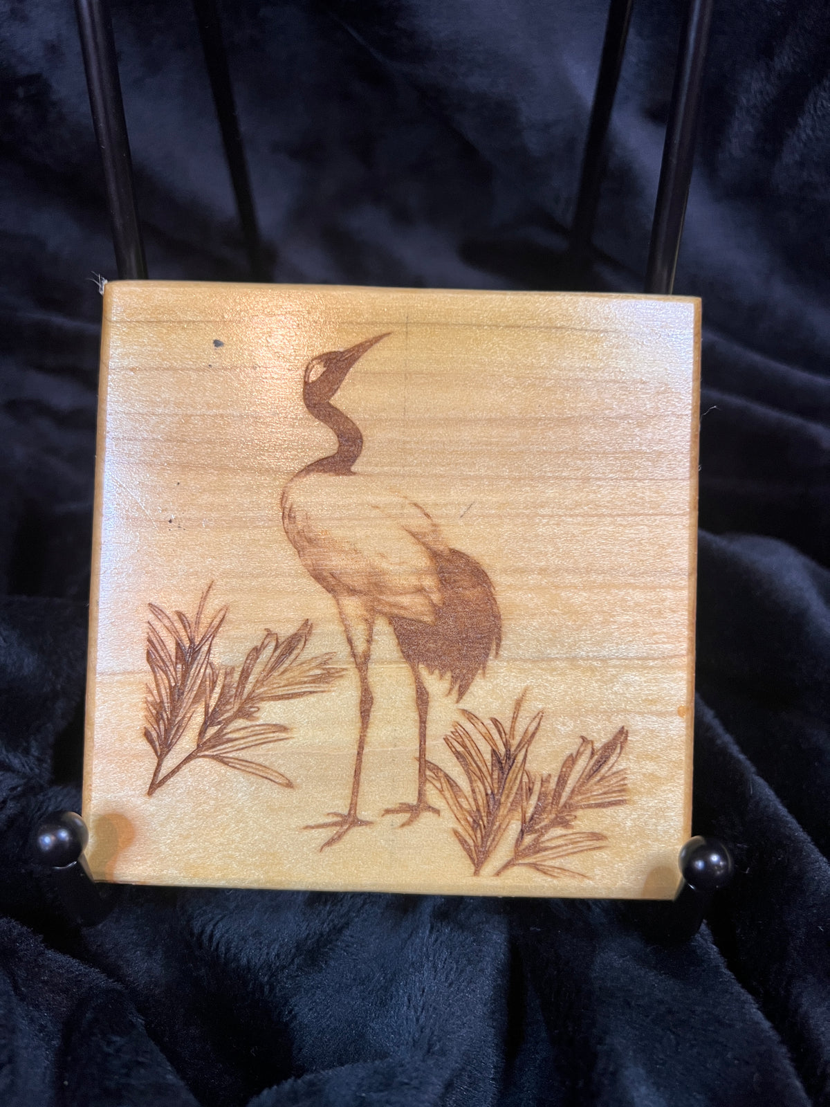 Engraved Bird Coaster Set | Handcrafted Poplar Wood – Set of 4