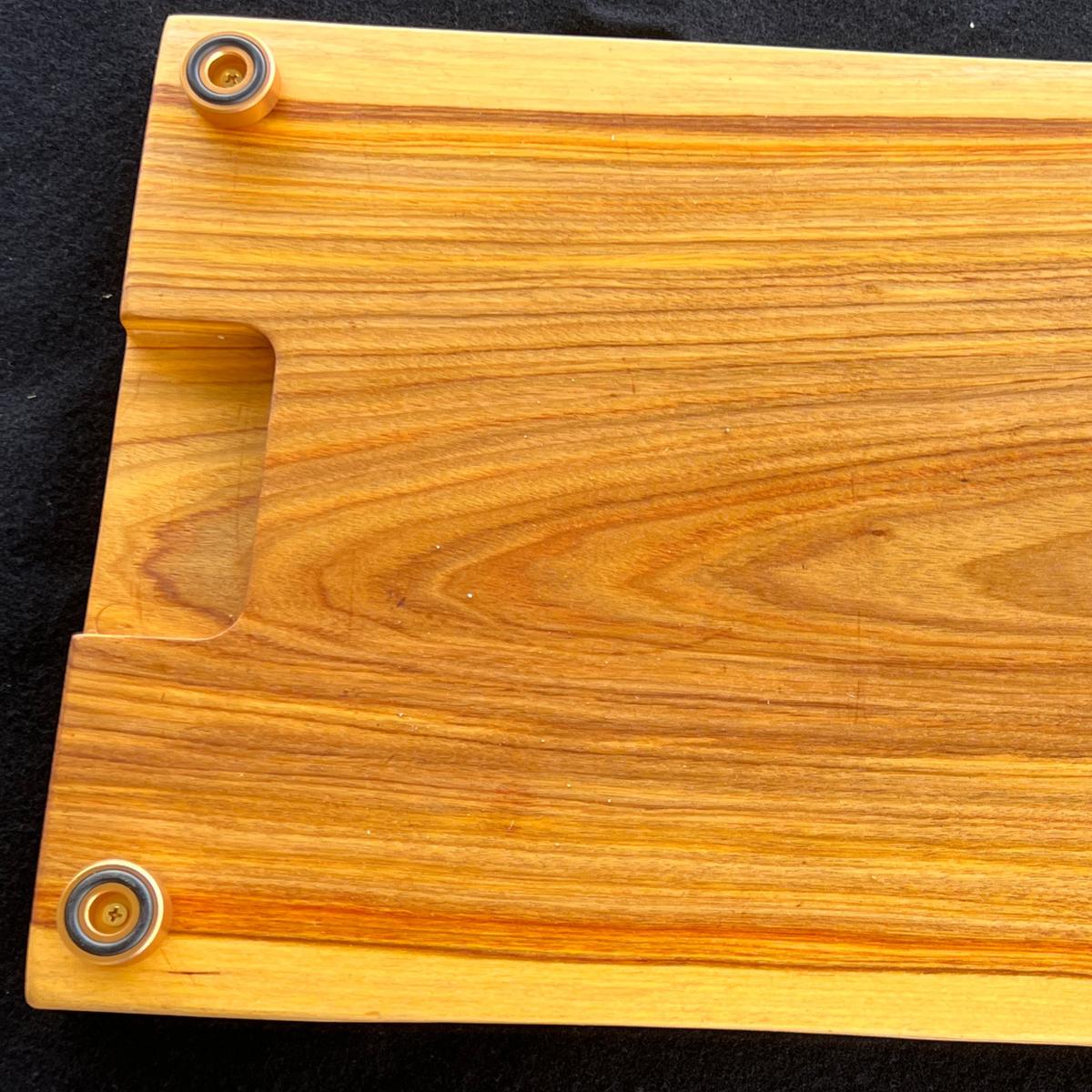 Handcrafted Live Edge Canarywood Cutting Board with Juice Groove